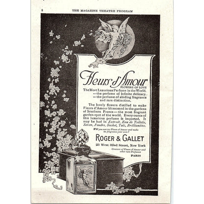 Selznick Pictures Newsreel, Fleurs d'Amour Roger & Gallet NY 1921 Ad AF3-10