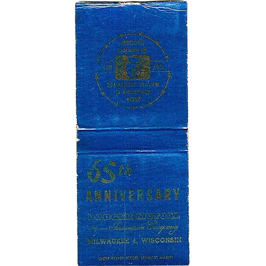 Badger Mutual Ins 65th Anniversary Milwaukee WI Vintage Matchbook Cover SC7-Y2