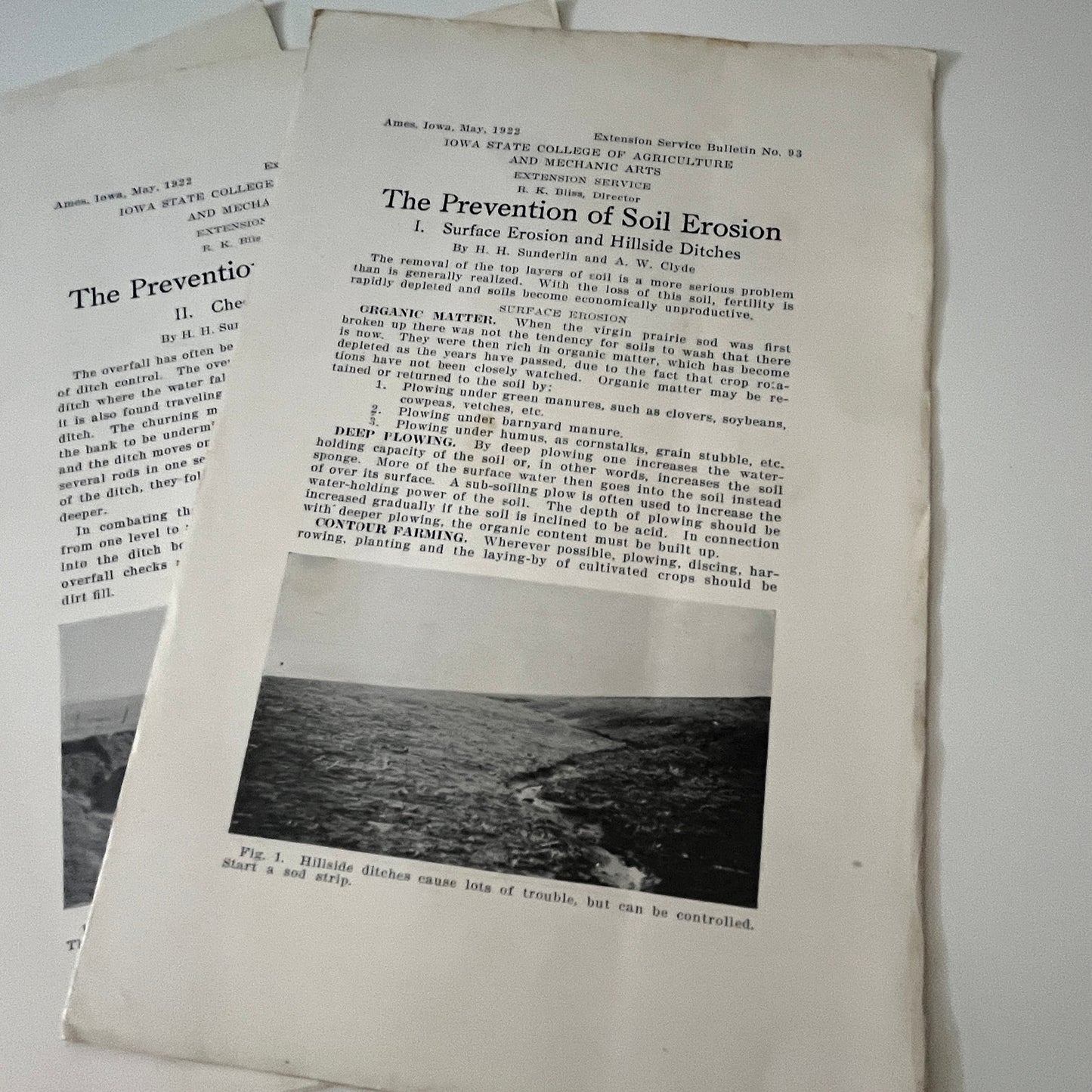 1922 The Prevention of Soil Erosion Book 1-6 Iowa State R.K. Bliss TK2-XB2