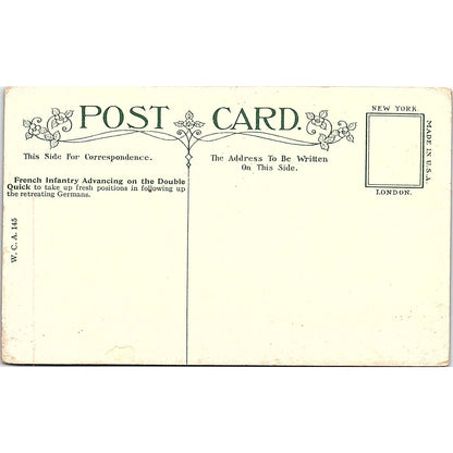 c1915 WWI French Infantry Advance on the Double Quick - Antique Postcard PE7