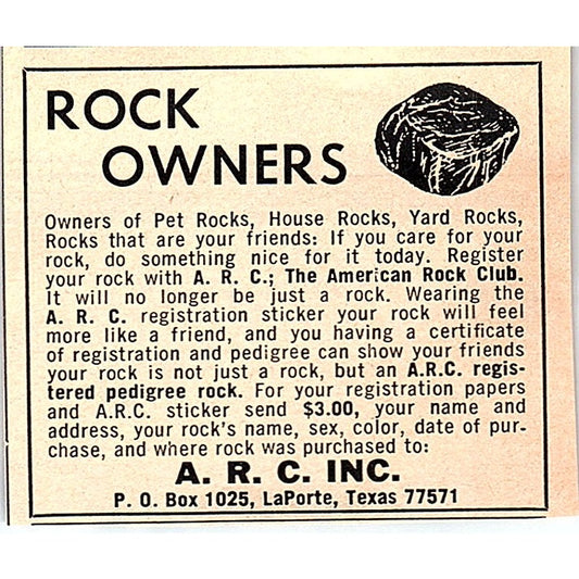 American Rock Club ARC LaPorte Texas 1977 Ad AF6-M2