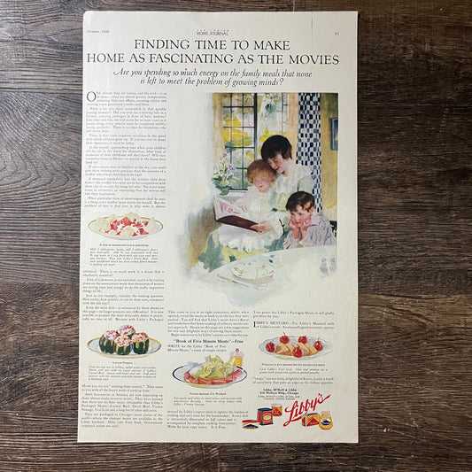 1920 Libby's Mustard, Veal Loaf Corned & Dried Beef Vintage Magazine Ad 10x16 V7