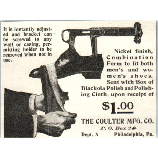 The Coulter Mfg Co Shoe Polisher Philadelphia c1905 Advertisement AE7-A1