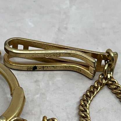 Vintage Anson Monogram "J.B" Cufflinks and Watch Fob Set Gold Tone SF4
