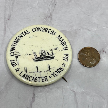 Continental Congress Lancaster York 1777-1977 Vintage Pinback Button TC5-PB