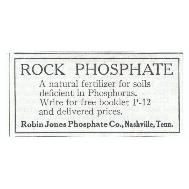 Robin Jones Rock Phosphate Nashville TN 1913 Magazine Advertisement AE7-N8
