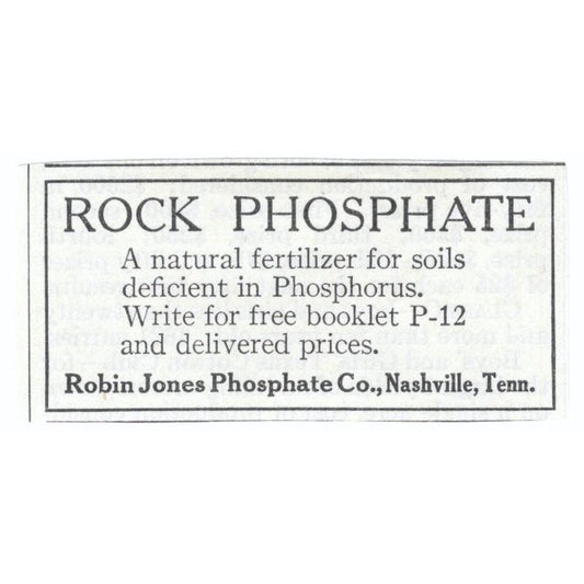Robin Jones Rock Phosphate Nashville TN 1913 Magazine Advertisement AE7-N8
