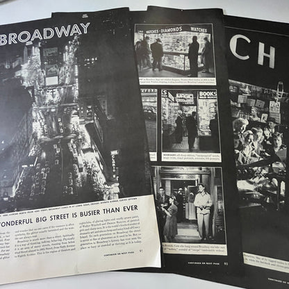 Broadway New York's Street Busier Than Ever 4 Page 1940s WWII Era Article V29-5