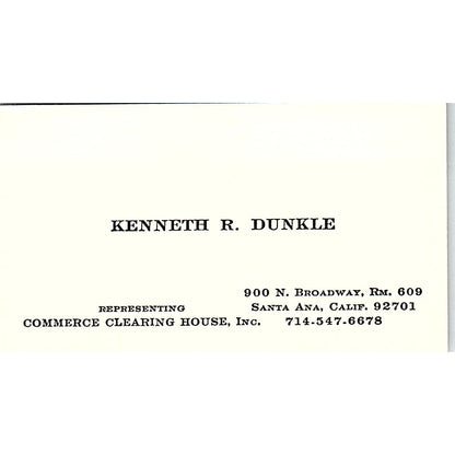 R. Dunkle representing Commerce Clearing House, Inc. Houston Card SSB4-B12