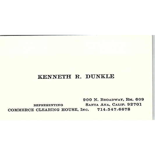R. Dunkle representing Commerce Clearing House, Inc. Houston Card SSB4-B12