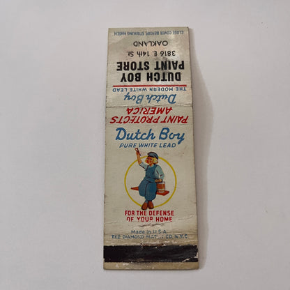 Dutch Boy Paint Store 3816 E 14th St Oakland Vintage Matchbook Cover TB6-MB2-1