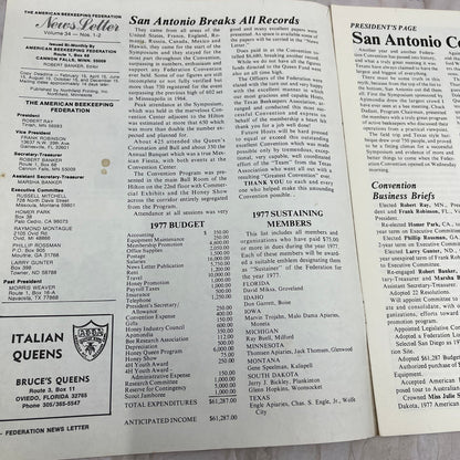 1977 Jan/Feb American Beekeeping Federation Newsletter Gainesville FL M15