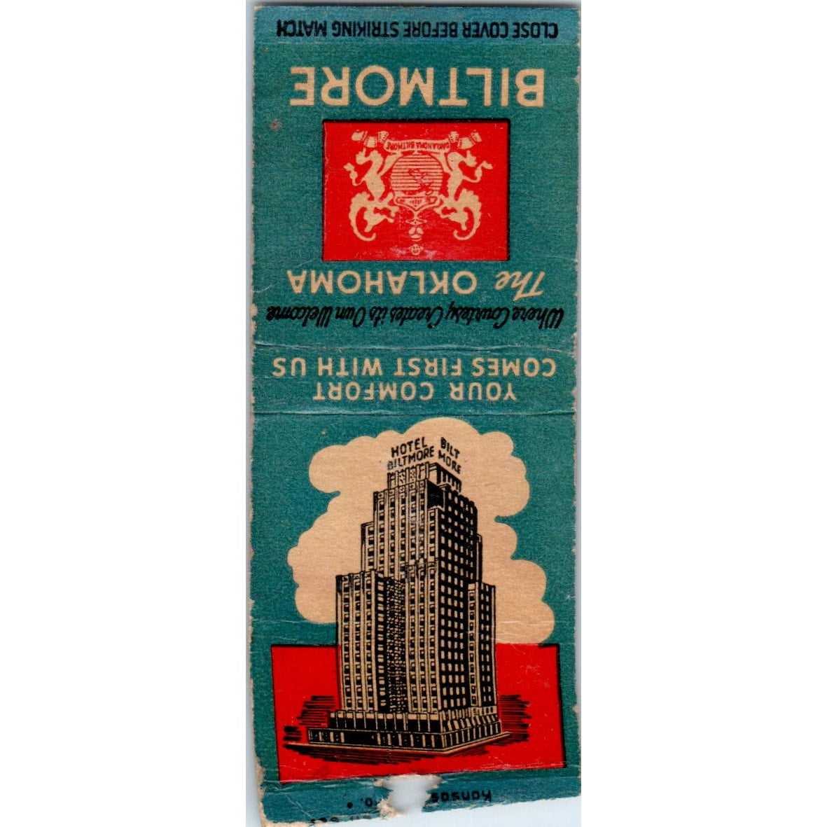 The Oklahoma Biltmore Hotel Vintage Matchbook Cover SF4-Y8