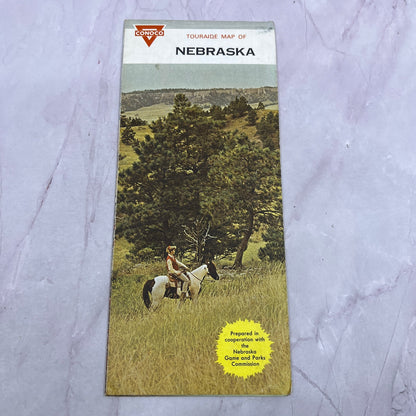 1968 Touraide Map of Nebraska Conoco Fold Out Map TH2-MP1