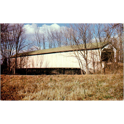 Black Bridge Big Walnut Creek Putnam County Indiana Covered Bridge Postcard PB11