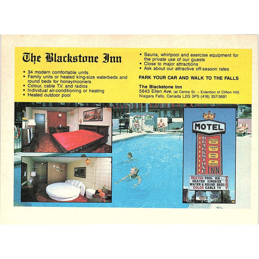 The Blackstone Inn Park your car and walk to The Falls Niagara Falls ON SAG4-3