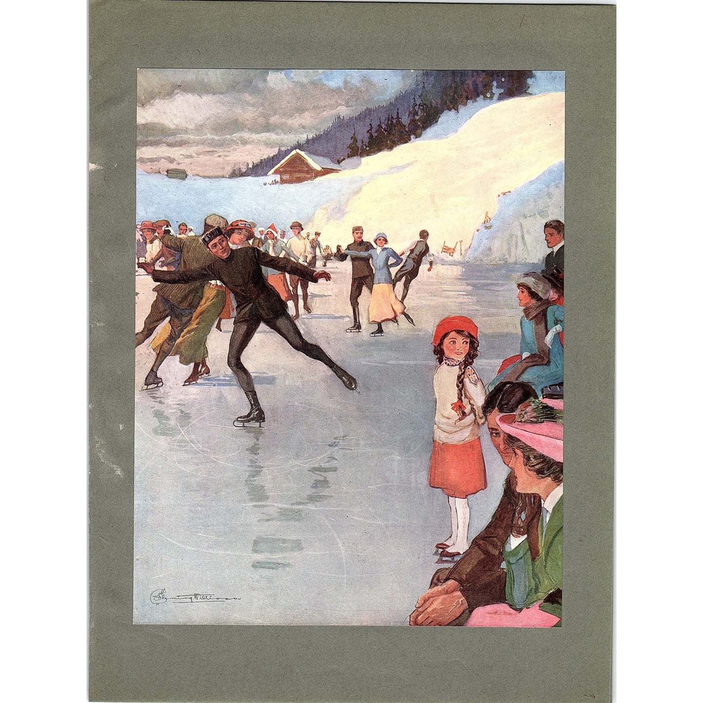Skating - Continental Style - Fleming Williams Art Print 5x7 V19