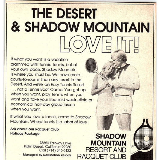 The Desert & Shadow Mountain Resort & Racquet Club Palm Desert CA 1977 Ad AF3-M2