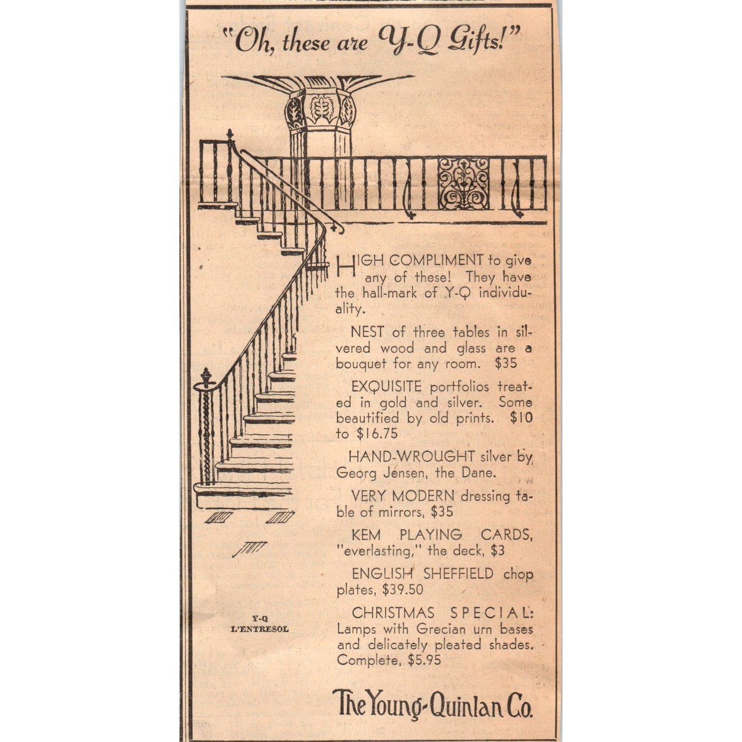 The Young-Quinlan Co 4x8" 1935 Minneapolis Journal Advertisement AE7-N1