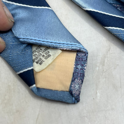 Retro Men's Envoy Polyester Blue Striped Necktie Tie TJ4-T2