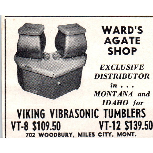 Ward's Agate Shop Vibrasonic Tumblers Miles City MT 1964 Magazine Ad AB6-M1