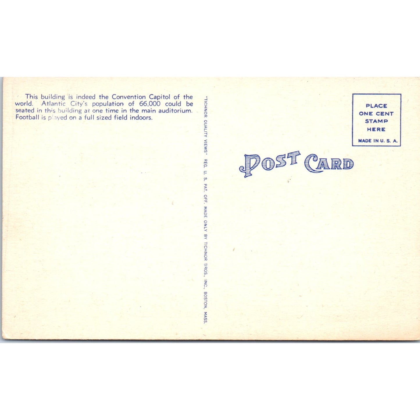 Largest Convention Hall & Theatre in the World Atlantic City NJ Vtg Postcard PD3