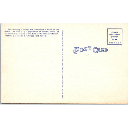 Largest Convention Hall & Theatre in the World Atlantic City NJ Vtg Postcard PD3