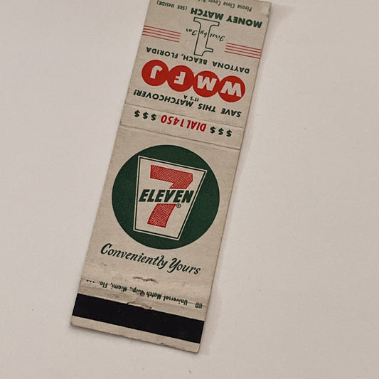 7 Eleven WMFJ Daytona Beach FL Vintage Matchbook Cover MB59-3