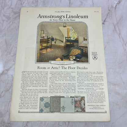 Armstrong Cork Company Linoleum Floors Lancaster PA 1924 Magazine Ad FL6-11