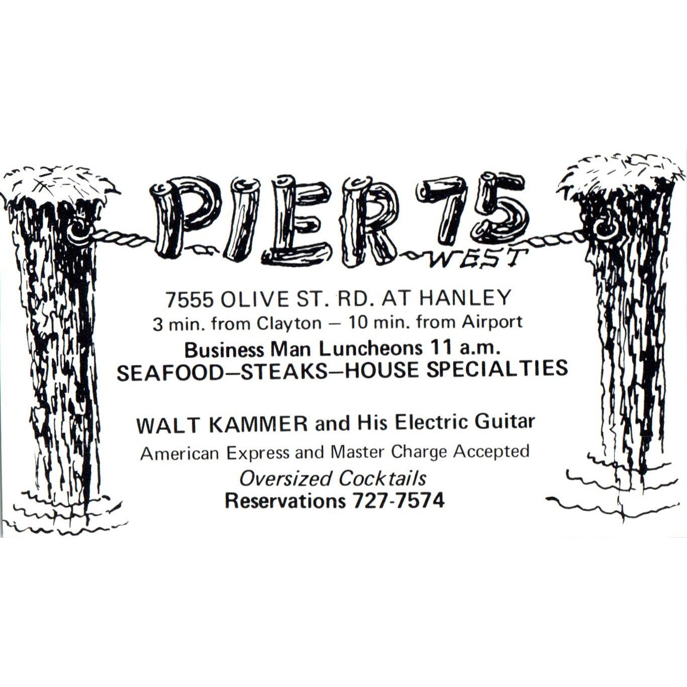 Pier 75 Restaurant Walt Kammer St. Louis 1971 Magazine Ad AD8-H4