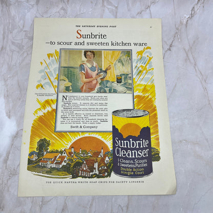 Sunbrite Cleanser Swift & Company 1928 Original Magazine Advertisement FL6-8