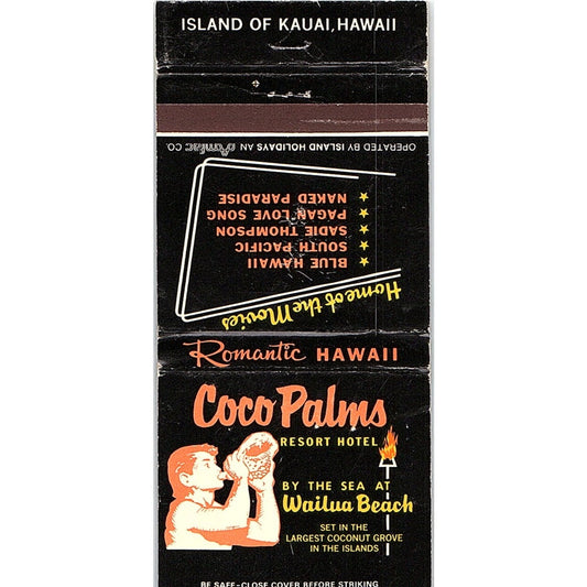 Coco Palms Resort Hotel Hawaii Vintage Matchbook TB6-MB2-12