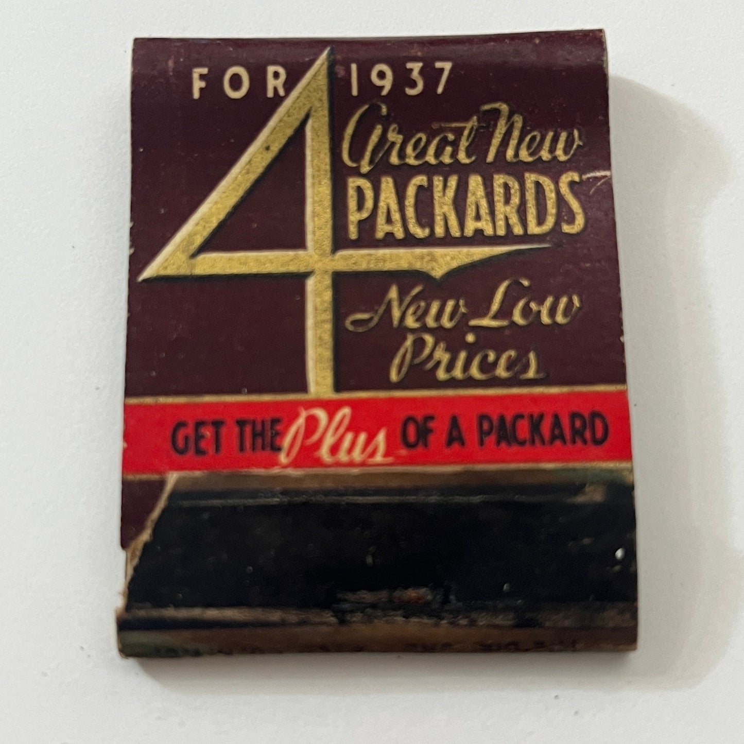 4 New Packards for 1937 Fred Astaire Vintage Matchbook Cover TB8-MB-8