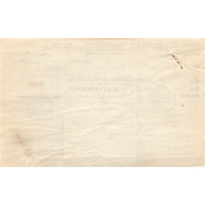 Goldstein & Miller Clothing NY 1923 Original Billhead Letterhead Receipt D8-LL