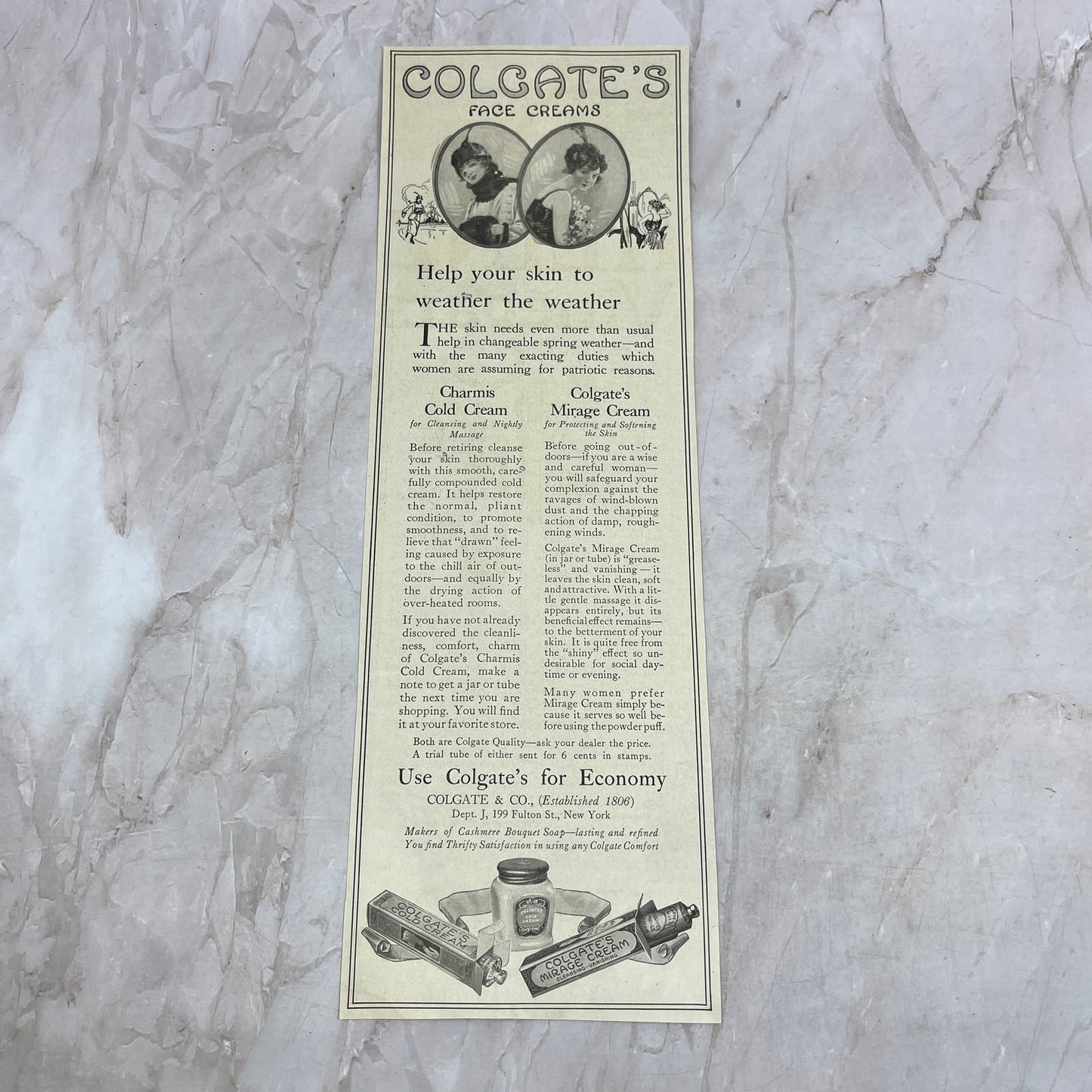 Colgate's Face Creams 1918 Magazine Ad FL6-10