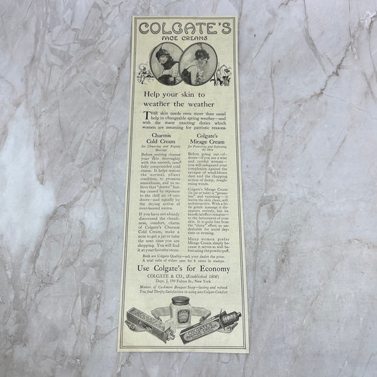 Colgate's Face Creams 1918 Magazine Ad FL6-10