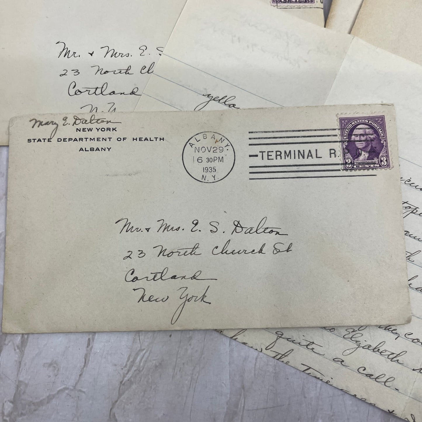 Huge Lot of Letters 1935-38 Mary E. Dalton NY State Department of Health TG8-Z