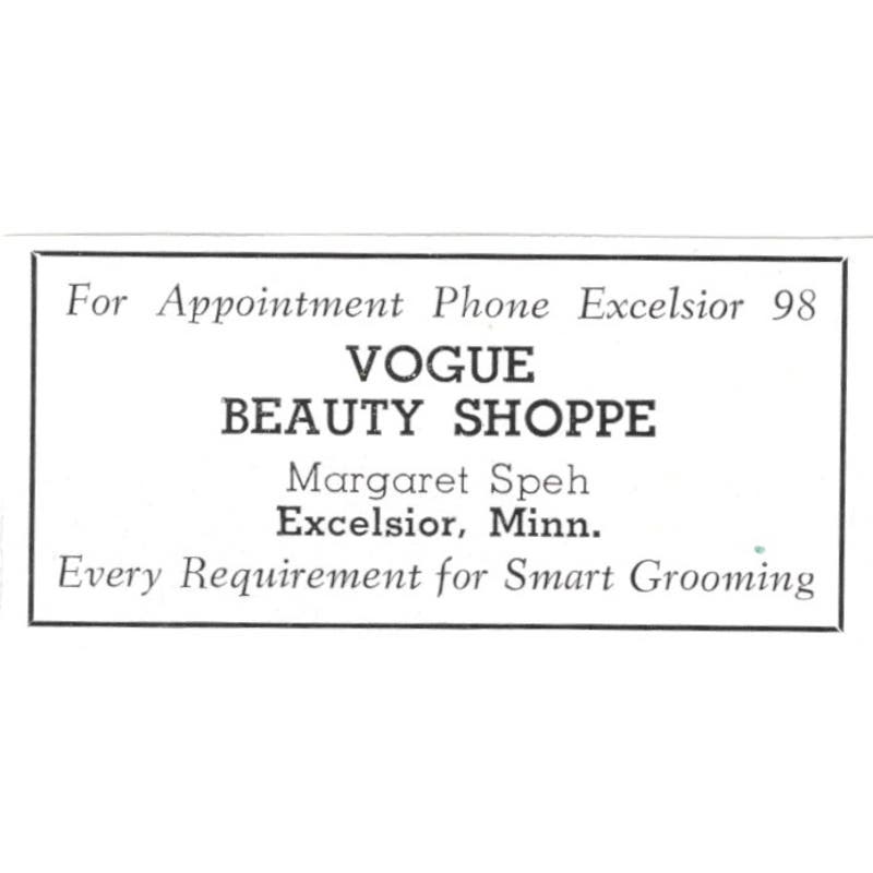 Vogue Beauty Shoppe Margaret Speh Excelsior MN 1940 Magazine Ad AF1-SS5