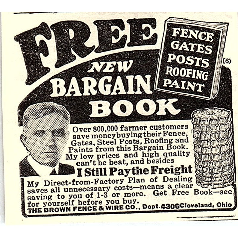 The Brown Fence and Wire Co Cleveland Ohio 1924 Ad AG3-S17
