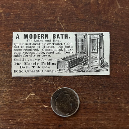 The Mosely Folding Bathtub Co Chicago Murphy Tub Original Advertisement AD8-P29