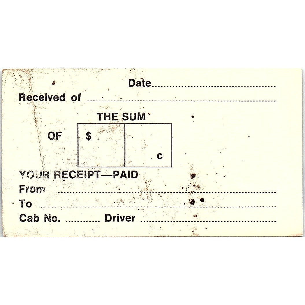 Radio Cab Co. Veterans Driver Owned Portland Oregon Vintage Business Card SB4-B6