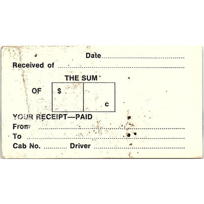 Radio Cab Co. Veterans Driver Owned Portland Oregon Vintage Business Card SB4-B6