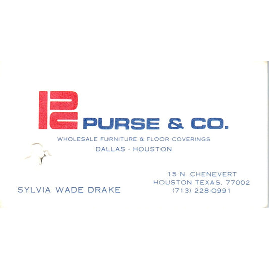 Sylvia Wade Drake Purse & Co Dallas Houston Vintage Business Card SD8-B5