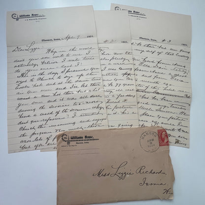 1901 The Williams House Manson IA - Lizzie Richards Ixonia WI Letter AI9-H6