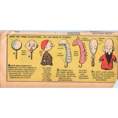 Vintage Puppet Making Tutorial Newspaper Clipping AD7