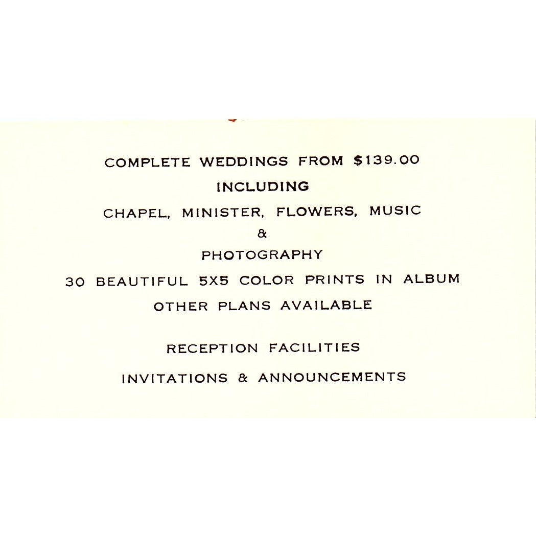 Alpine Village Wedding Chapel Ed Kosman Torrance CA Vintage Business Card SB4-B2