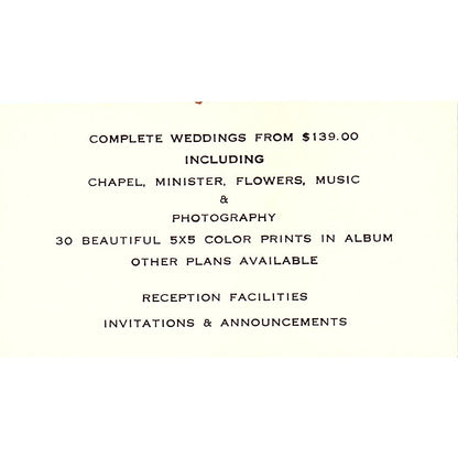 Alpine Village Wedding Chapel Ed Kosman Torrance CA Vintage Business Card SB4-B2