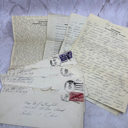 1945 WWII Letters Lot- Randy Steffenhagen Mediterranean Allied Air Forces TJ5-E1