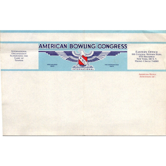 American Bowling Congress International ABC Vintage Blank Letterhead J17