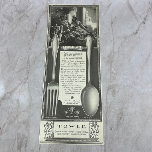 Towle Solid Silver Mary Chilton Lady Constance Newburyport 1924 Ad FL6-11